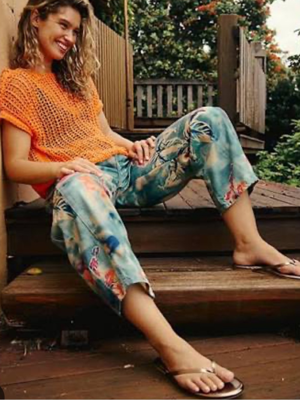 Free People Aria Tangelo Fauxchet Knit Top & Mini Skirt Set in Size Small - Picture 2 of 4